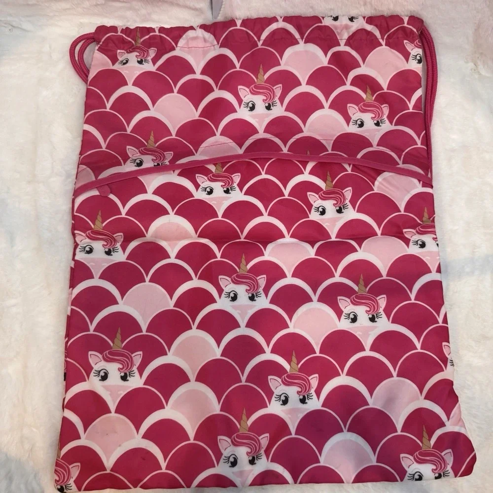 Thirty One Girls Unicorn Bundle ~ Thermal Lunch Box With Matching Cinch Sac Pink
